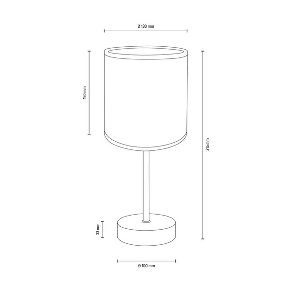 Mila Table Lamp 1xE27 Max.25W Gray Concrete/Black Metal/Black PVC Cable/White Fabric Shade 7776936