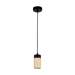 Lampa wisząca Annick w zestawie Kabel 1xLED GU10 5W Dąb olejowany/Czarny metal/Czarny silikonowy oplot 1419104