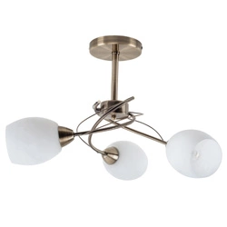 Pisa Ceiling Lamp 3xE27 Max.60W Patina Metal/White Glass 8280311