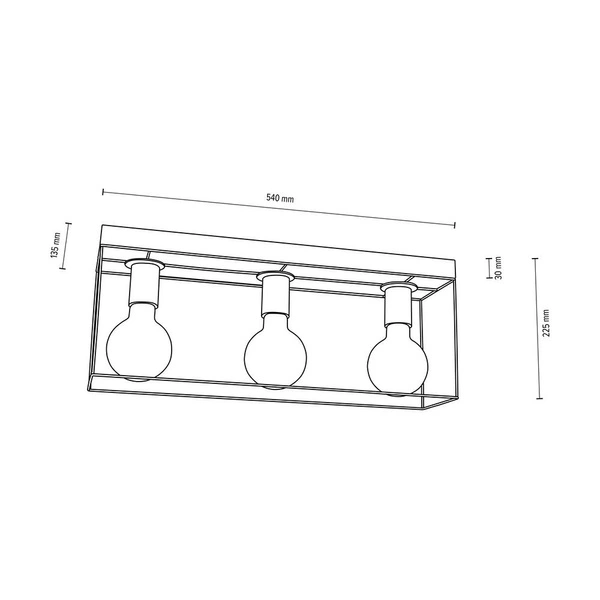Betonowa Lampa Sufitowa Gretter 3xE27 Max.60W Szary Beton/Czarny Metal 919408336