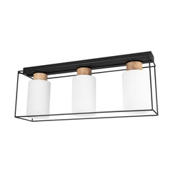 Gretter Ceiling Lamp 3xE27 Max.60W Oiled Oak/Black Metal/White Glass 4030418620762