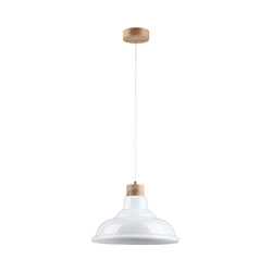 Avino Pendant Lamp 1xE27 Max.60W Oiled Oak/Transparent PVC Cable/White Glass 9874074