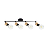 Marjolaine Ceiling Lamp 4xE27 Max.25W Oiled Oak/Black Metal 2831404