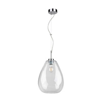 Lampa wisząca Piro 1xE27 maks. 60W chromowany metal/przezroczysty kabel PVC/przezroczyste szkło 9822028