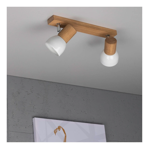 Svenda Lampa Sufitowa 2xE27 Max.60W Dąb Olejowany/Chrom/Biały 2224274