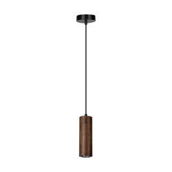 Pipe Pendant Lamp 1xGU10 LED Max.5W Walnut Beech Wood/Black Metal/Black PVC Cable