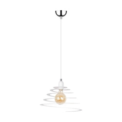 Komet Pendant Lamp 1xE27 Max.60W Chrome Metal/White Metal/White PVC Cable 1851102