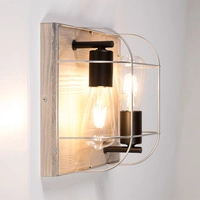 Lampa ścienna/sufitowa Netuno 2xE27 Max.15W LED Witrażowa Sosna Szara/Czarny Metal/Srebrny Metal 92072257