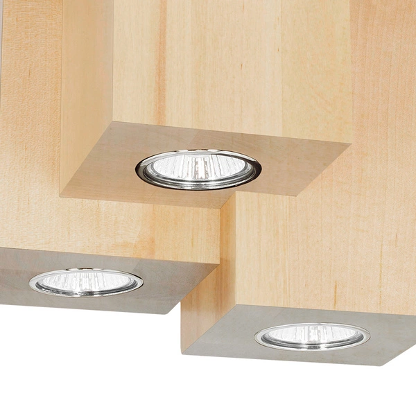 Wooddream Square Ceiling Lamp 3xGU10 Max.6W Birch Wood 2076360