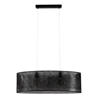 Nevoa Pendant Lamp 2xE27 Max.40W Black Metal/Transparent PVC Cable/Black Fabric Shade 17920204
