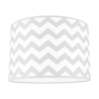 Lampshade Cylinder E27 H40 White-Gray Cotton with zigzag pattern A0520