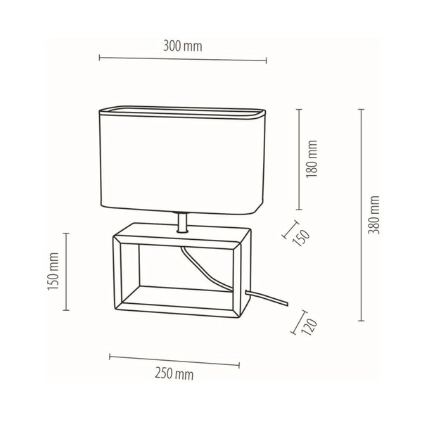 Boho Lampa Stołowa 1xE27 Max.25W Dąb Olejowany/Czarny Oplot/Beżowy 77291174