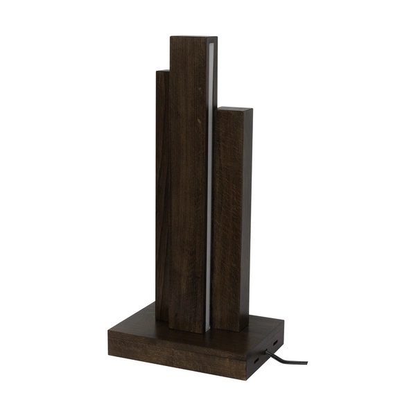 Manhattan Table Lamp 3xLED 24V Integrated 1470lm 3000K 16W Walnut Beech Wood/Black Fabric Cable with Touch Dimmer 7481976