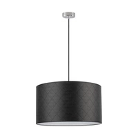 Lampa wisząca Mirabella 1xE27 maks. 60W chromowany metal/czarny kabel z tkaniny/czarny klosz z materiału syntetycznego 1696928
