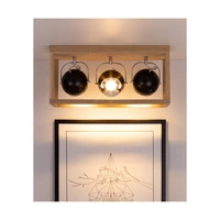 Roy Ceiling Lamp Incl.3xLED GU10 5W Oiled Oak/Black Metal 5224374