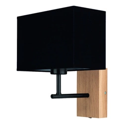 Sonar Wall lamp 1xE27 Max.25W Oiled Oak/Black/Black