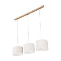 Boho Lampa Wisząca 3xE27 Max.40W Dąb Olejowany/Transparentny PVC/Beżowy 16910374