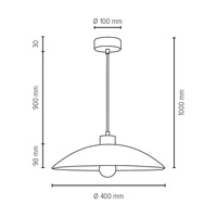 Jona Pendant Lamp 1xE27 Max.60W Oiled Oak/Anthracite/Braided/White 1408174