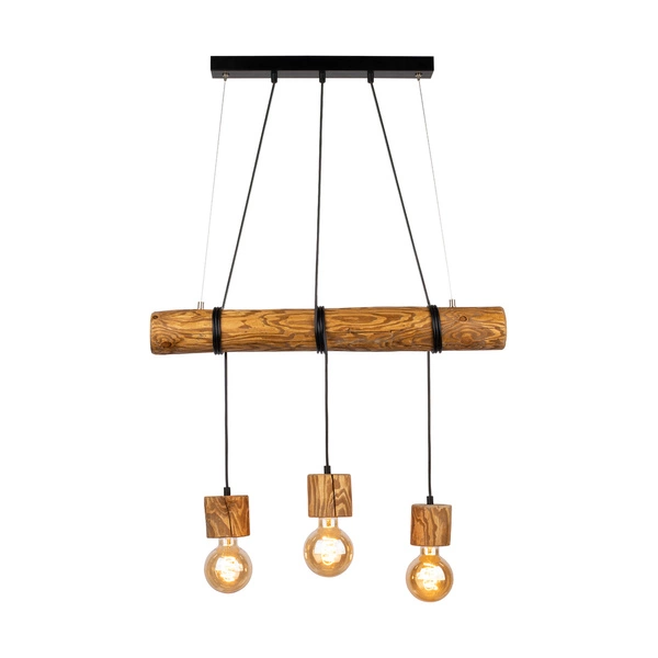 Trabo Pino Pendant Lamp 3xE27 Max.60W Stained Pine/Black PVC/Black 68315351