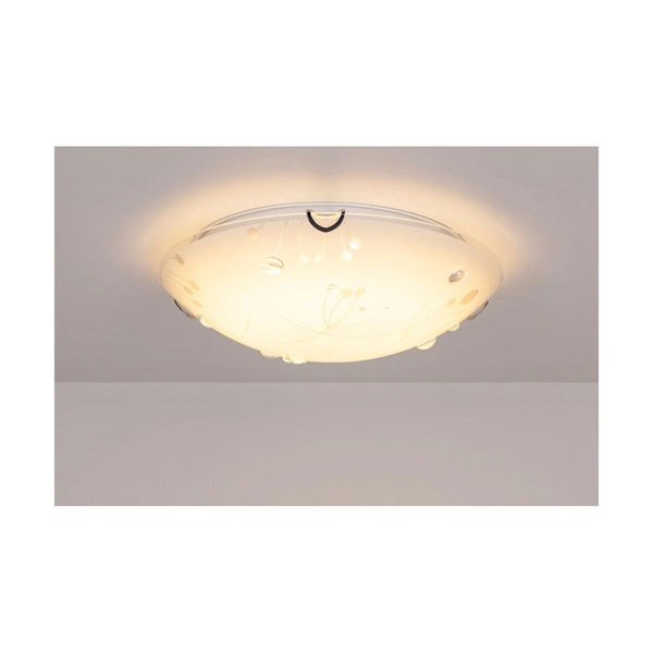 Maryland Ceiling Lamp 1xLED Integrated 1650lm 2700K 18W Chrome Metal/White-Transparent Glass 4374112