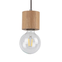 Trongo Round Pendant Lamp 3xE27 Max.60W Oiled Oak/Anthracite Fabric Cable 7061374R