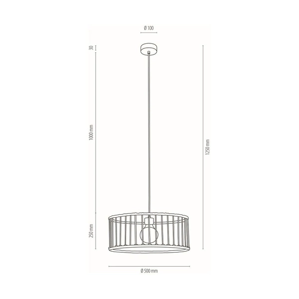 Reve Pendant Lamp 1xE27 Max.15W LED Oiled Oak/Cream Braided Cotton Cord/Natural Fabric Cable 184417174