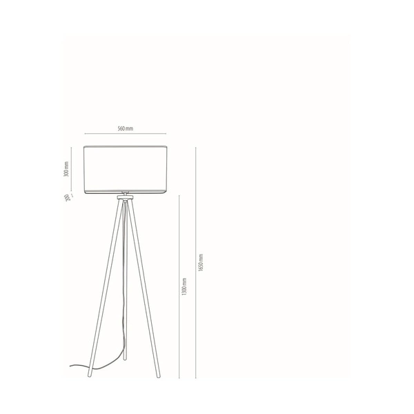 Malo Floor Lamp 1xE27 Max.40W Oiled Oak/Transparent PVC/Multicolor 74115074