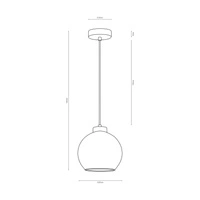 Lampa Wisząca Canberra 1xE27 Max.60W Czarny Metal/Przezroczysty Kabel PCV/Szkło Dymne 5500054