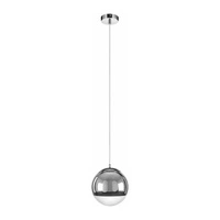 Lampa Wisząca Gino 1xE27 Max.60W Chrom Metal/Przezroczysty Kabel PCV/Chrom-Przezroczyste Szkło 5801128