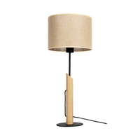 Colette Jute Table Lamp 1xE27 Max.60W Black/Oiled Oak/Black/Beige 86214904