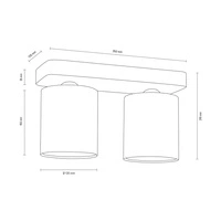 Gentle Ceiling Lamp 2xE27 Max.25W Gray Concrete/White Fabric Shade 2321236