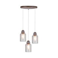 Alessandro Wood Lampa Wisząca 3xE27 Max.60W Orzech/Transparentny 1760376R