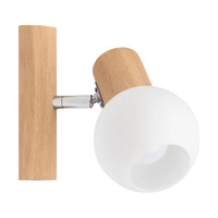 Karin Wall Lamp 1xE14 Max.40W Oiled Oak/White Glass 2231174