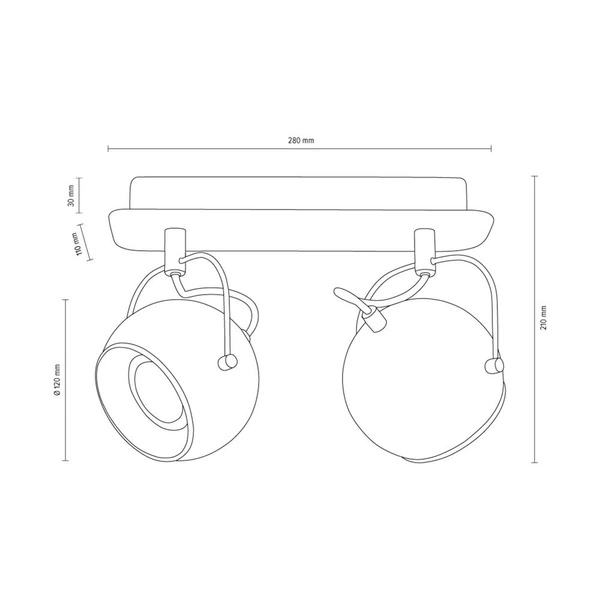Betonowa lampa sufitowa Ball w zestawie 2xLED GU10 5W Szary Beton/Satynowy Metal 5131236