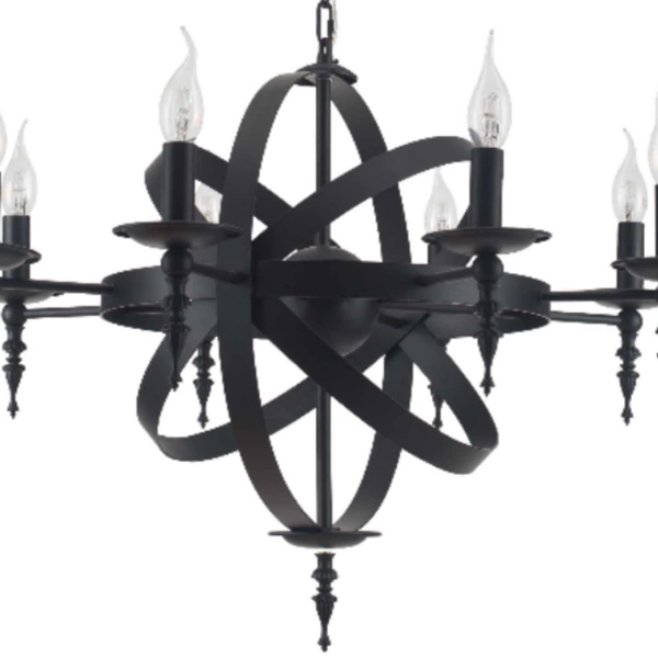 CAGE chandelier pendant lamp black 55cm 9500804