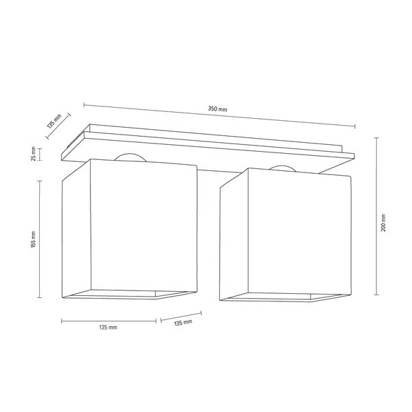 Rivoli Ceiling Lamp 2xE27 Max.25W Chrome/White 8582228_SL
