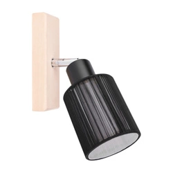 Carla Wall Lamp 1xE14 Max.40W Birch Wood/Black Shade