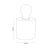 Mocna okrągła lampa stołowa 1xE27 Max.25W szary beton/czarny kabel PVC 6070936