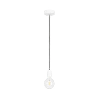 Porcia Pendant Lamp 1xE27 Max.60W White Metal/White Ceramics/Anthracite Fabric Cable 9181102