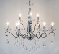 Alessa Pendant Lamp 9xE14 Max.40W Chrome Metal/Transparent Glass 9014928