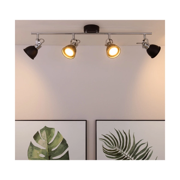 Anita Ceiling Lamp 4xGU10 Max.50W Chrome Metal/Black Metal 2766404