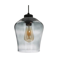 Lampa wisząca Juba 3xE27 Max.60W Czarny metal/Czarny kabel PCV/Dymone szkło 5500062