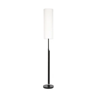 Eleganta Floor Lamp Incl. LED Integrated 1800lm+500lm 3000K 22W Black Matt Metal/Black Fabric Cable/White Fabric Shade 15921104