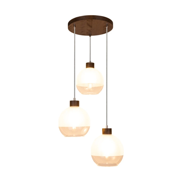 Linea Pendant Lamp 3xE27 Max.60W Walnut/Transparent/Frosted 1860376R