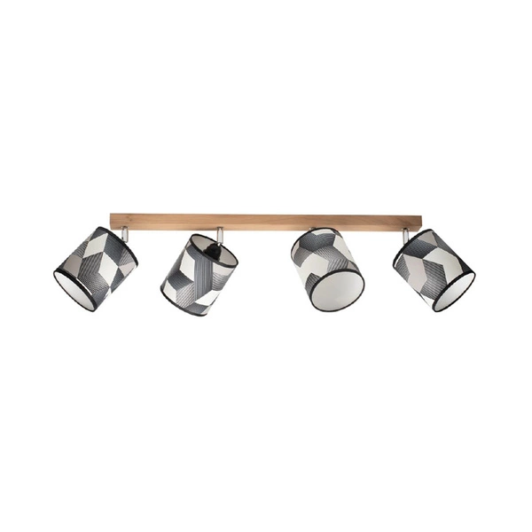 Espacio Ceiling Lamp 4xE27 Max.25W Oiled Oak/Multicolor Wallpaper 56748474