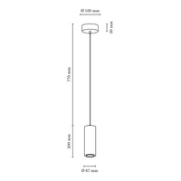 Pipe Lampa Wisząca Incl, 1xGU10 LED 5W Dąb Olejowany/Antracyt 1551174