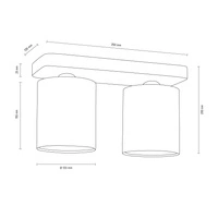 Jenta Ceiling Lamp 2xE27 Max.25W Oiled Oak/White 8512274