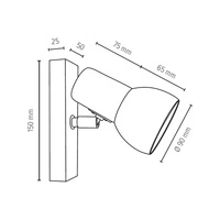 Svenda Wall lamp 1xE27 Max.60W Birch/Chrome/White 2224160