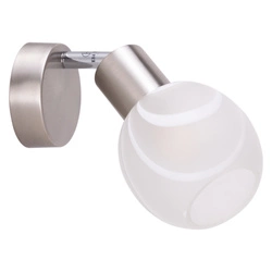 Sara Wall Lamp 1xE14 Max.40W Satin Metal/White Glass 2841012