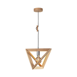 Trigonon Pendant Lamp 1xE27 Max.60W Oiled Oak/Anthracite/Braided